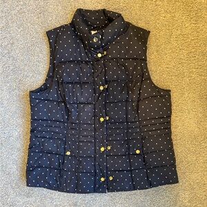 black with white polka dot puffer vest by charter club size 1X